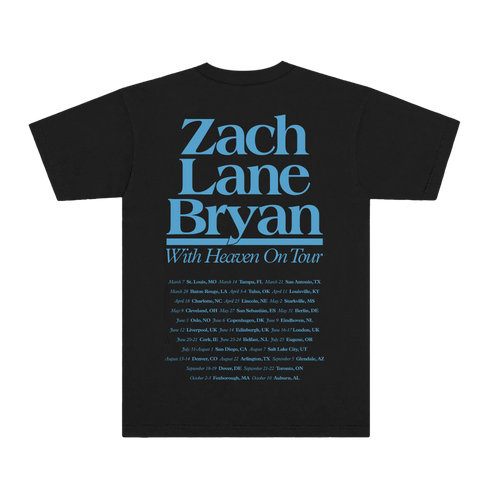 With Heaven on Top Tour Exposure Tee Blue – Zach Bryan Shop