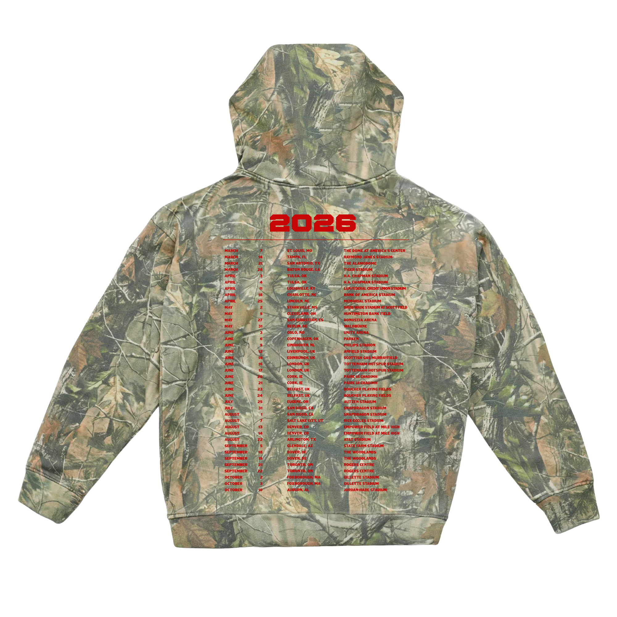 With Heaven on Top Camo Tour Hoodie