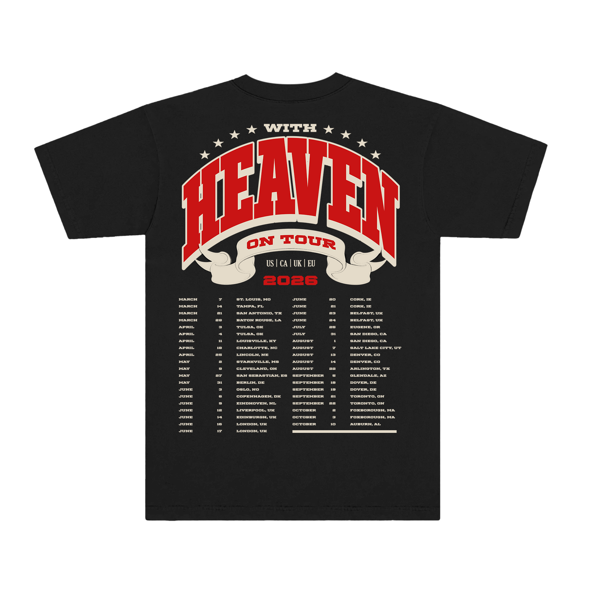 With Heaven on Top Black Tour Tee