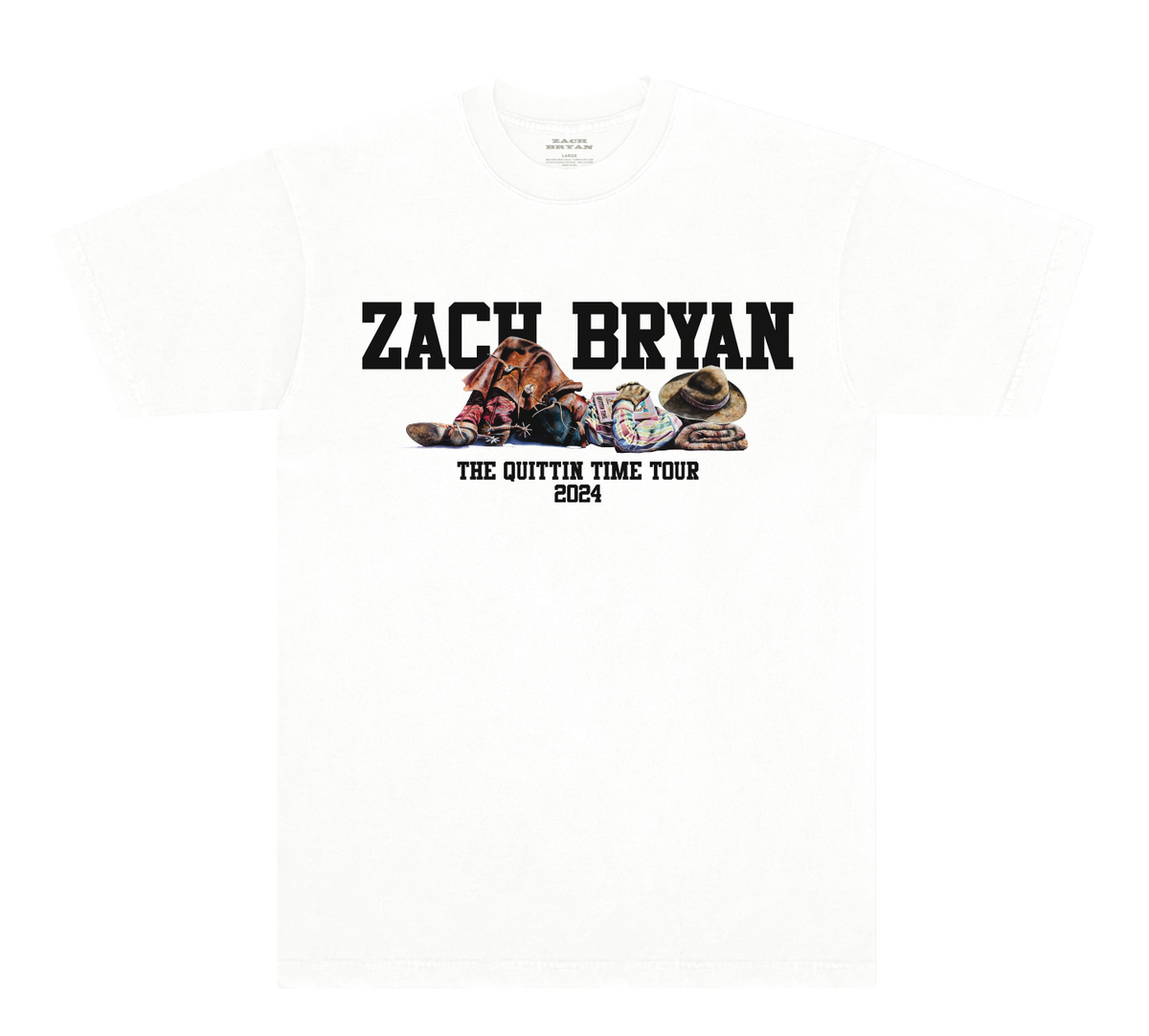 ZB Cowboy Tour White Tee – Zach Bryan Shop